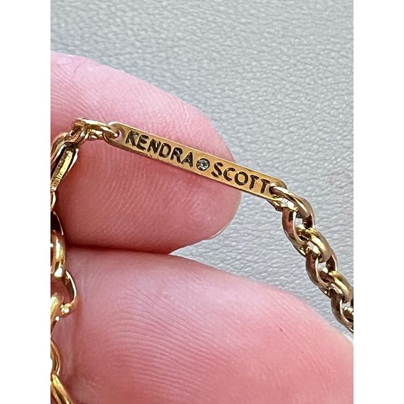 NWT Kendra Scott "McKenna" Pendant Necklace, Vintage Gold and Abalone Stone - Picture 6 of 11